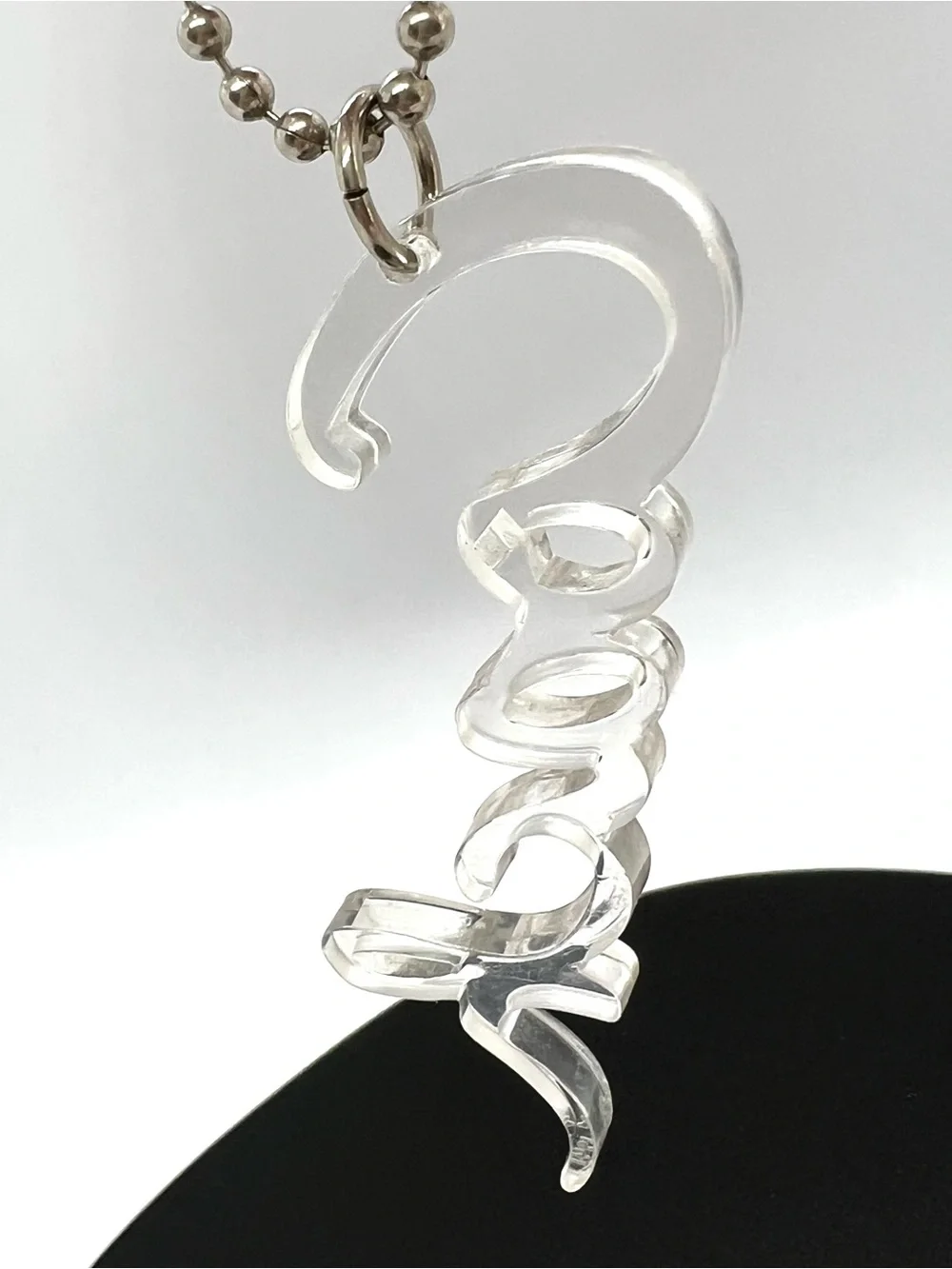 Coach Poppy Y2K Clear Acrylic Script Logo Bag Charm Keychain Fob